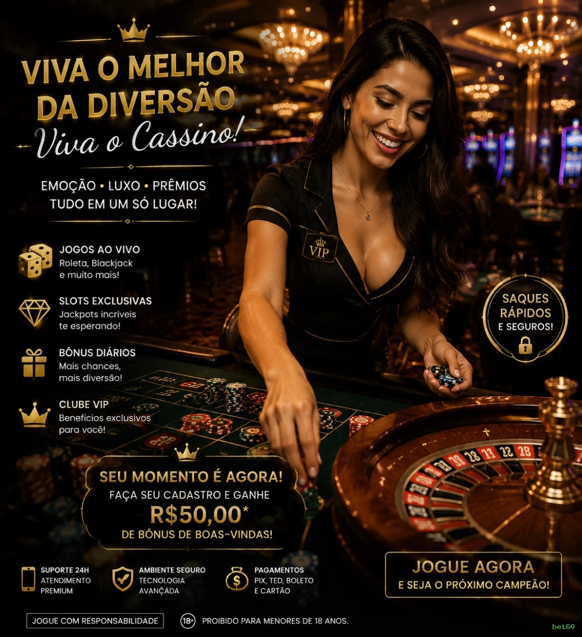 Bônus e prêmios bet60